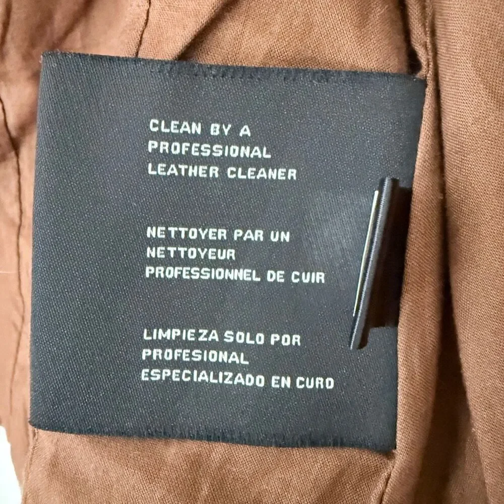 Michael Michael Kors Women's Size Small Quilted Moto Jacket Brown Soft Leather